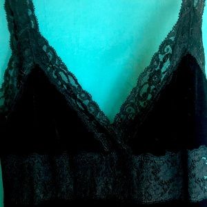 Betsey Johnson lace and velvet one piece pantsuit.
